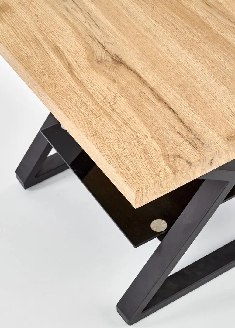 Masa pentru reviste Halmar Xena patrata (Black/Natural)