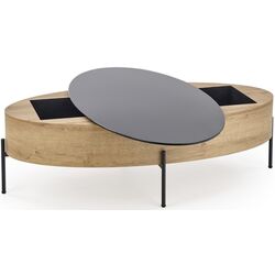 Masa pentru reviste Halmar Zenga (Black/Golden Oak) Thumb