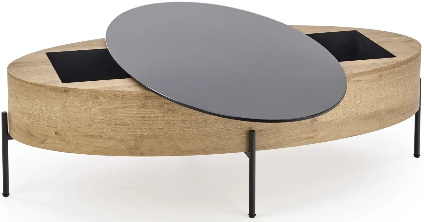 Masa pentru reviste Halmar Zenga (Black/Golden Oak)