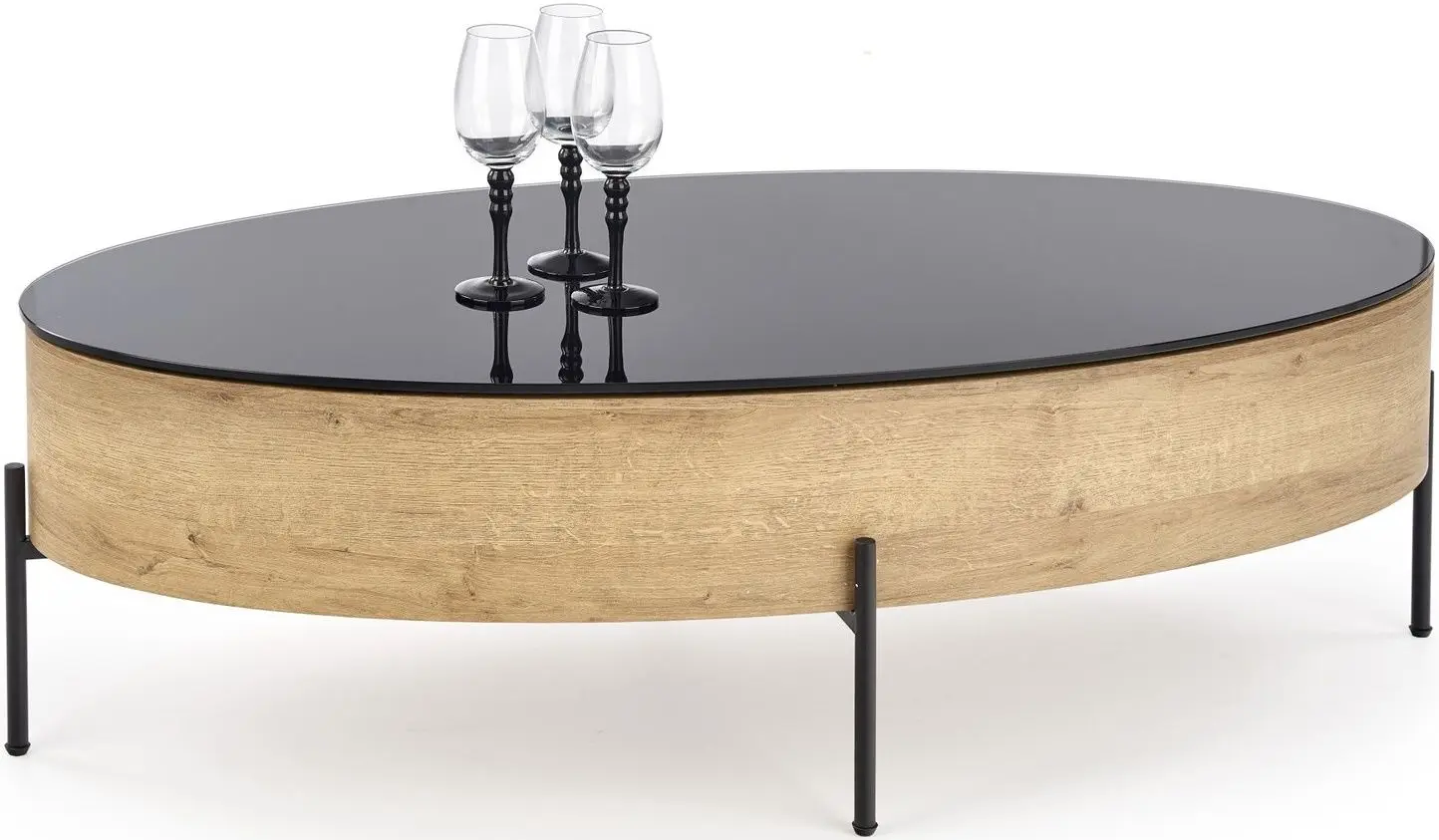 Masa pentru reviste Halmar Zenga (Black/Golden Oak)