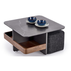 Журнальный столик с 2 пуфами Halmar Vicker (Black/Walnut) Thumb