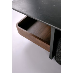 Журнальный столик с 2 пуфами Halmar Vicker (Black/Walnut) Thumb