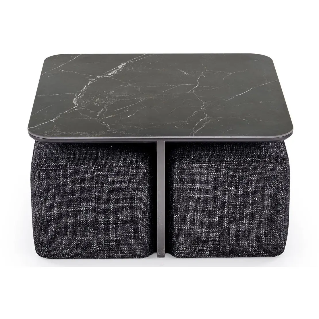 Журнальный столик с 2 пуфами Halmar Vicker (Black/Walnut) - 7