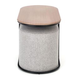 Masa pentru reviste cu tabureti Halmar Pampa (Walnut/Black/Gray) Thumb