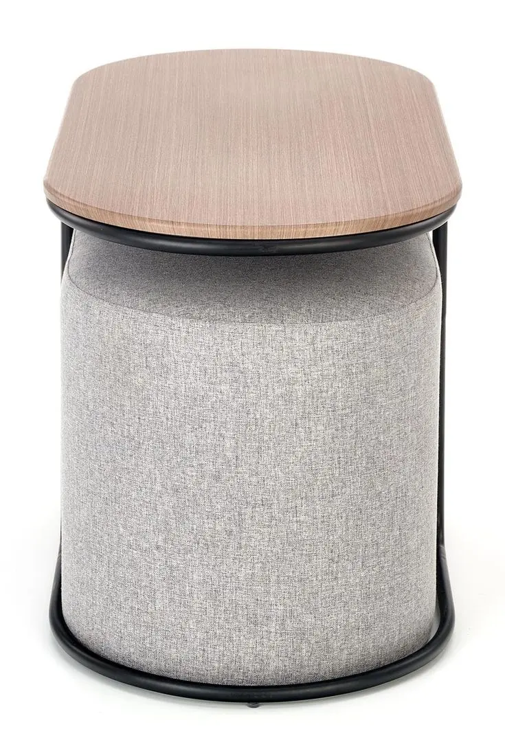 Masa pentru reviste cu tabureti Halmar Pampa (Walnut/Black/Gray)