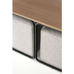 Masa pentru reviste cu tabureti Halmar Pampa (Walnut/Black/Gray) Thumb