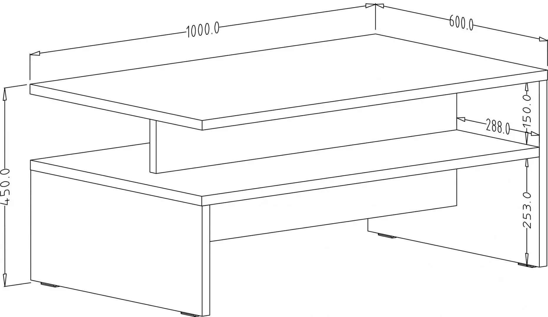 Masa pentru reviste Helvetia Athens №99 (Black Matt)