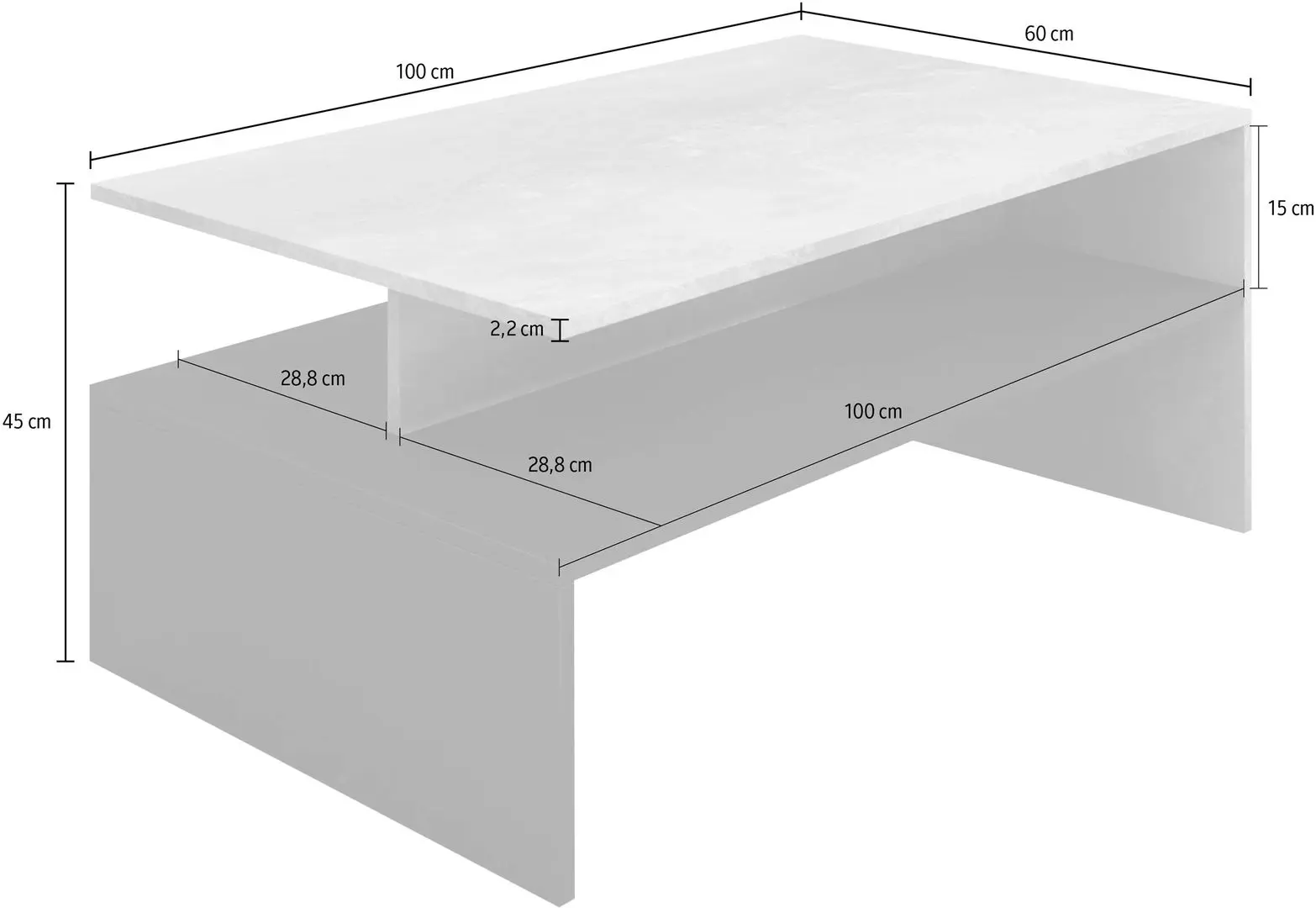 Журнальный столик Helvetia Baros №99 (Concrete Light/Black)