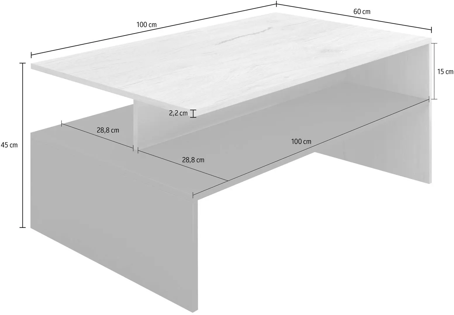 Masa pentru reviste Helvetia Baros №99 (Sanremo Oak Light/Black) - 5