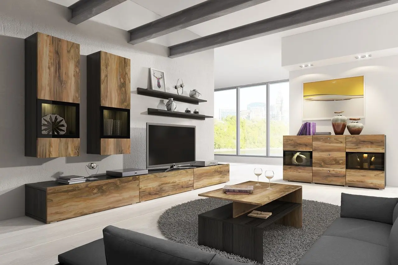 Masa pentru reviste Helvetia Baros №99 (Satin Walnut/Touchwood)