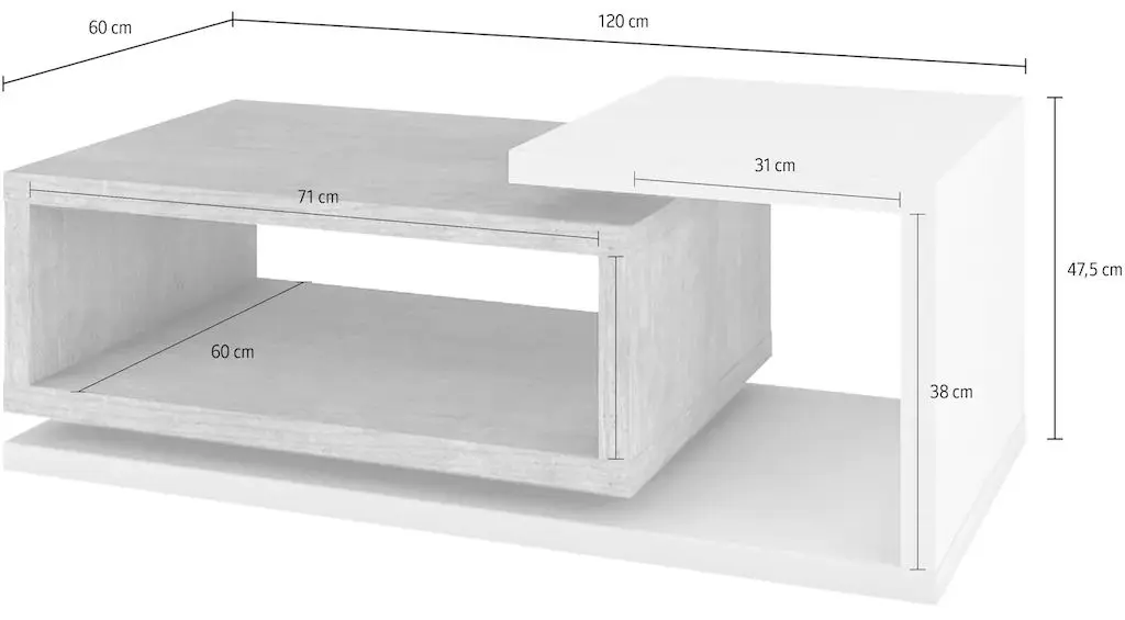 Masa pentru reviste Helvetia Bota №97 (Anthracite/Ribbeck Oak) - 4