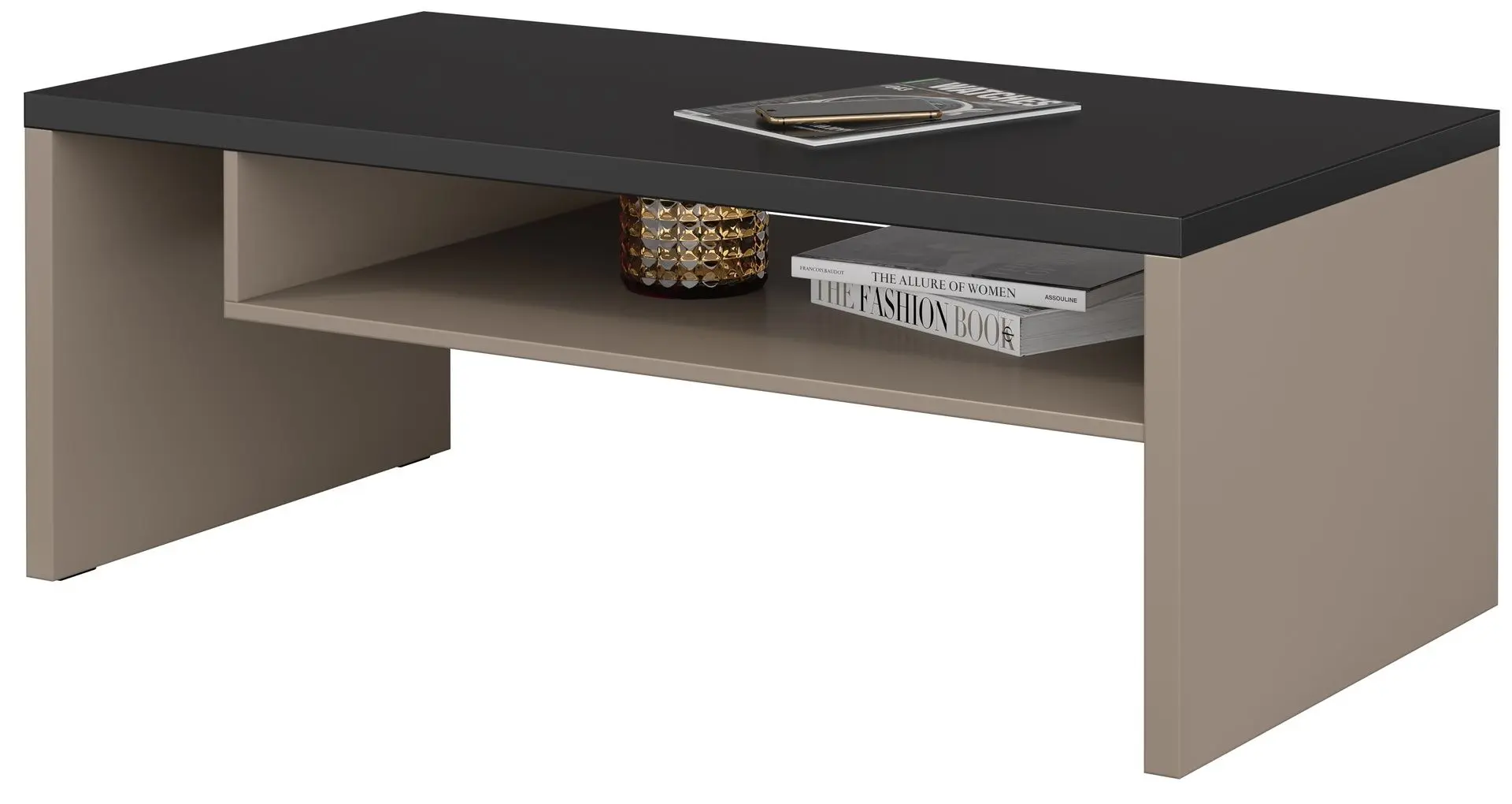 Masa pentru reviste Helvetia Cross 120 cm (Congo/Black)