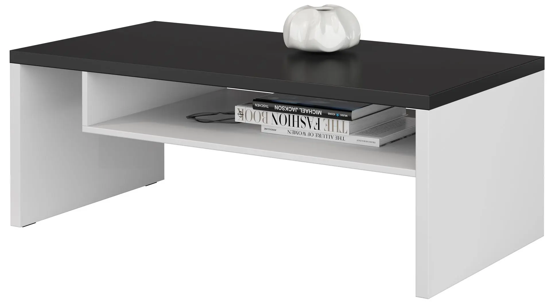 Masa pentru reviste Helvetia Cross 120 cm (White/Black)