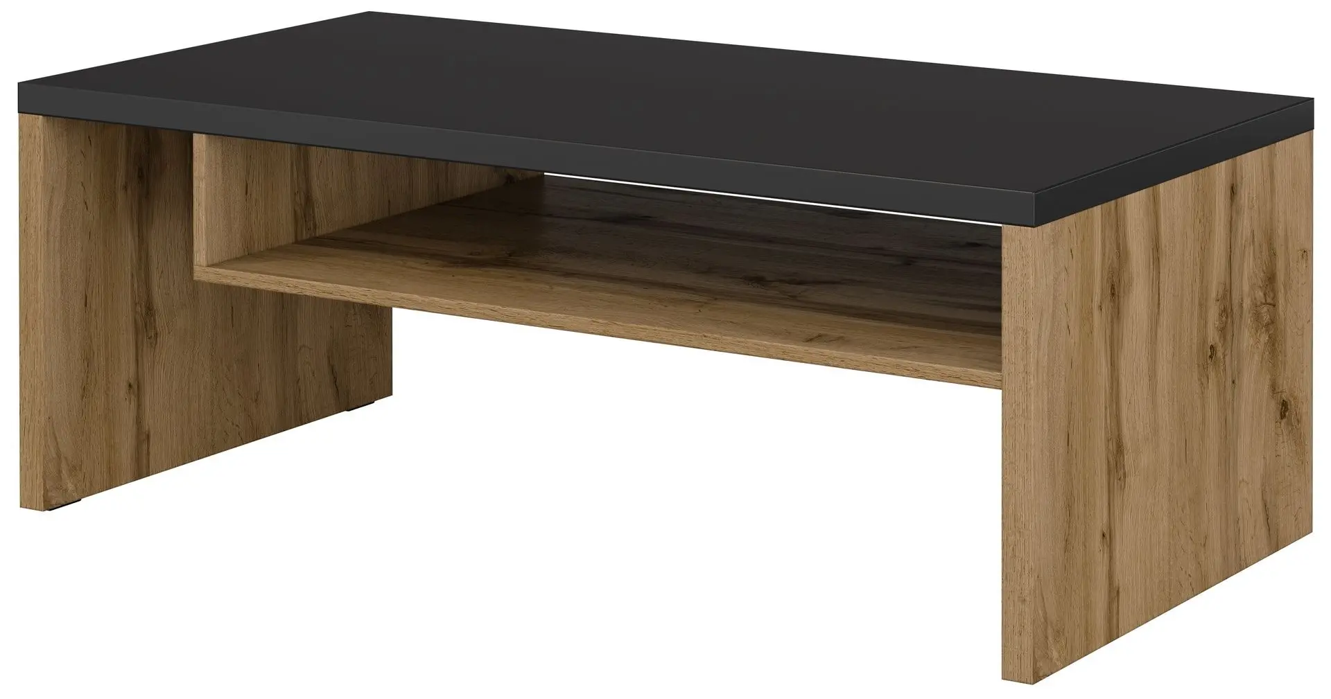 Masa pentru reviste Helvetia Cross 120 cm (Wotan Oak/Black)