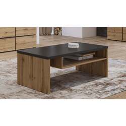 Masa pentru reviste Helvetia Cross 120 cm (Wotan Oak/Black)