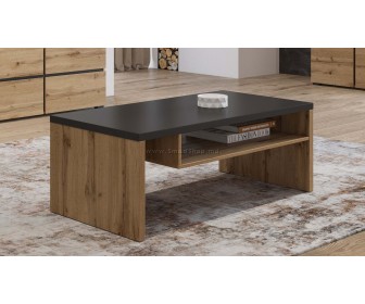 Masa pentru reviste Helvetia Cross 120 cm (Wotan Oak/Black)