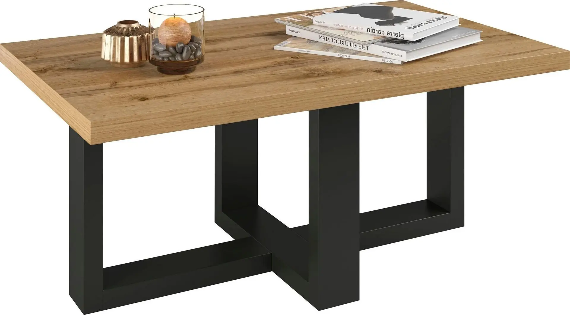 Masa pentru reviste Helvetia Eko 102 (Wotan Oak/Black Onyx) - 2