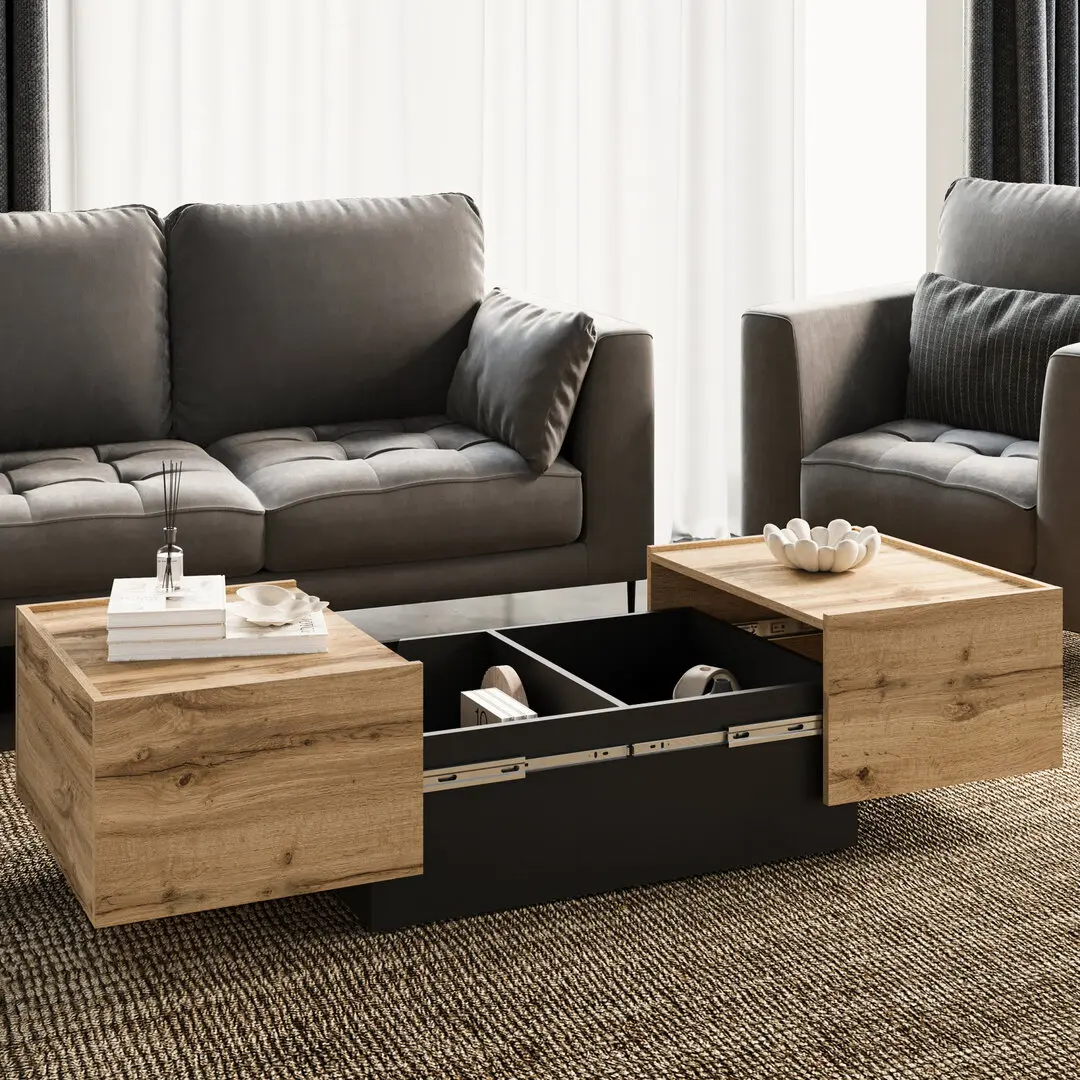 Masuta cafea Helvetia EKO 24N6MJ96 (Wotan oak/Black onyx)