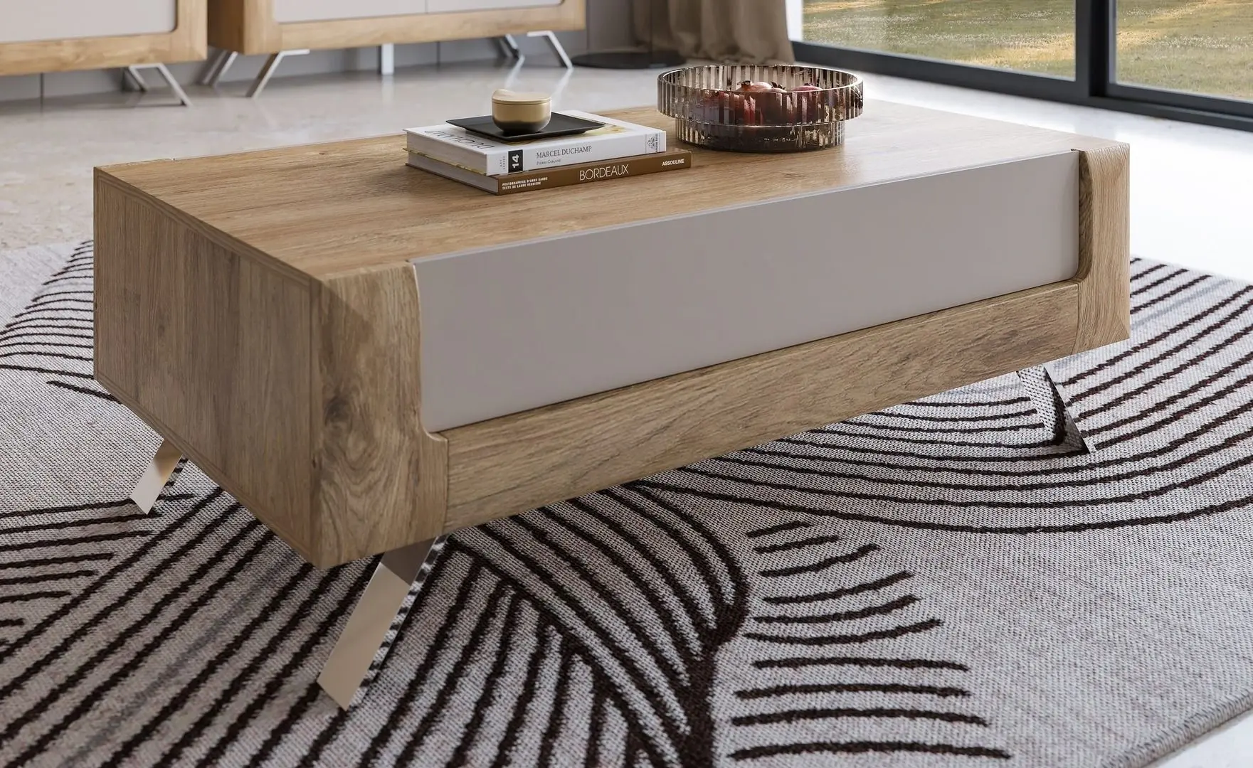 Masa pentru reviste Helvetia Kasai 1S (Gold Oak/Cashmere)