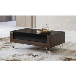 Masa pentru reviste Helvetia Kasai 1S (Walnut/Black Gloss)