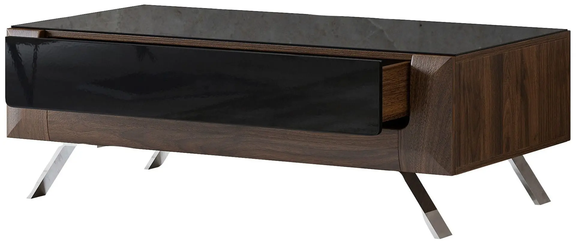 Журнальный столик Helvetia Kasai 1S (Walnut/Black Gloss)