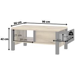 Masa pentru reviste Helvetia Olin Nr.99 (Grand Oak/Black) Thumb