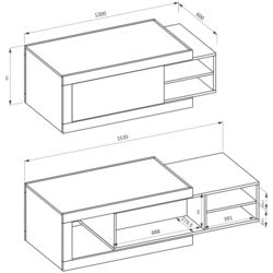 Журнальный столик Helvetia Sintra №99 (Samdal Oak/White/White Gloss) Thumb