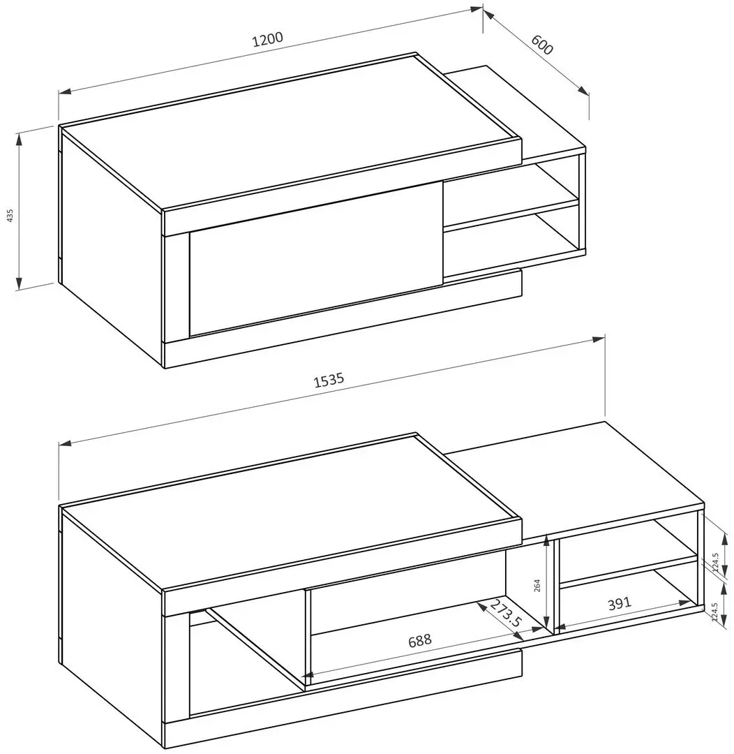 Журнальный столик Helvetia Sintra №99 (Samdal Oak/White/White Gloss)