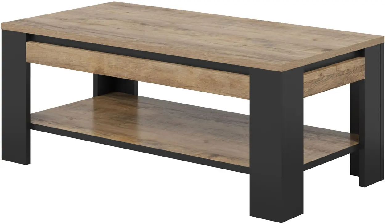 Masa pentru reviste Helvetia Tudor 24WSNZ99 (Samdal Oak/Black Matte) - 2