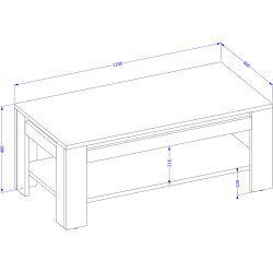 Masa pentru reviste Helvetia Tudor 24WSNZ99 (Samdal Oak/Black Matte) Thumb