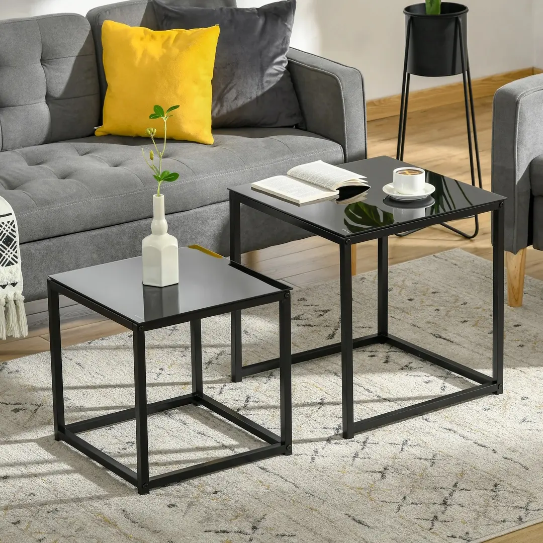 Set mese pentru reviste Homcom 839-245 (Black)