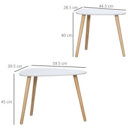 Комплект журнальных столиков Homcom 839-271 (White/Natural) Thumb