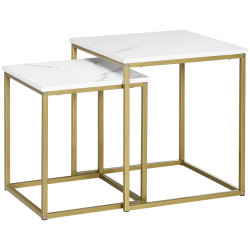 Комплект журнальных столиков Homcom 839-590V00WT (White/Gold) Thumb