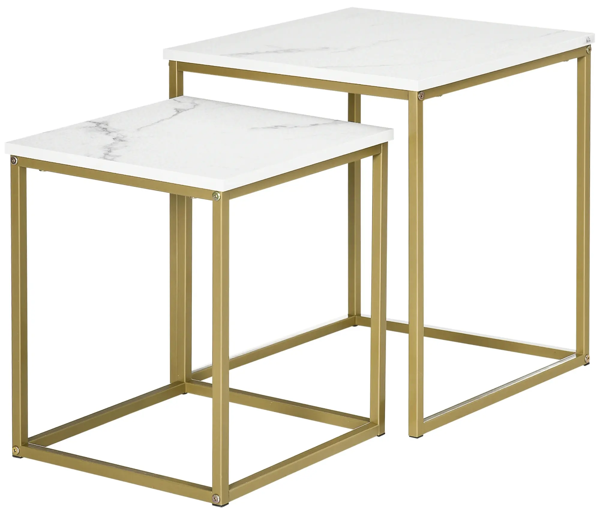 Комплект журнальных столиков Homcom 839-590V00WT (White/Gold) - 3