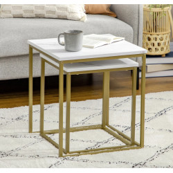 Комплект журнальных столиков Homcom 839-590V00WT (White/Gold) Thumb