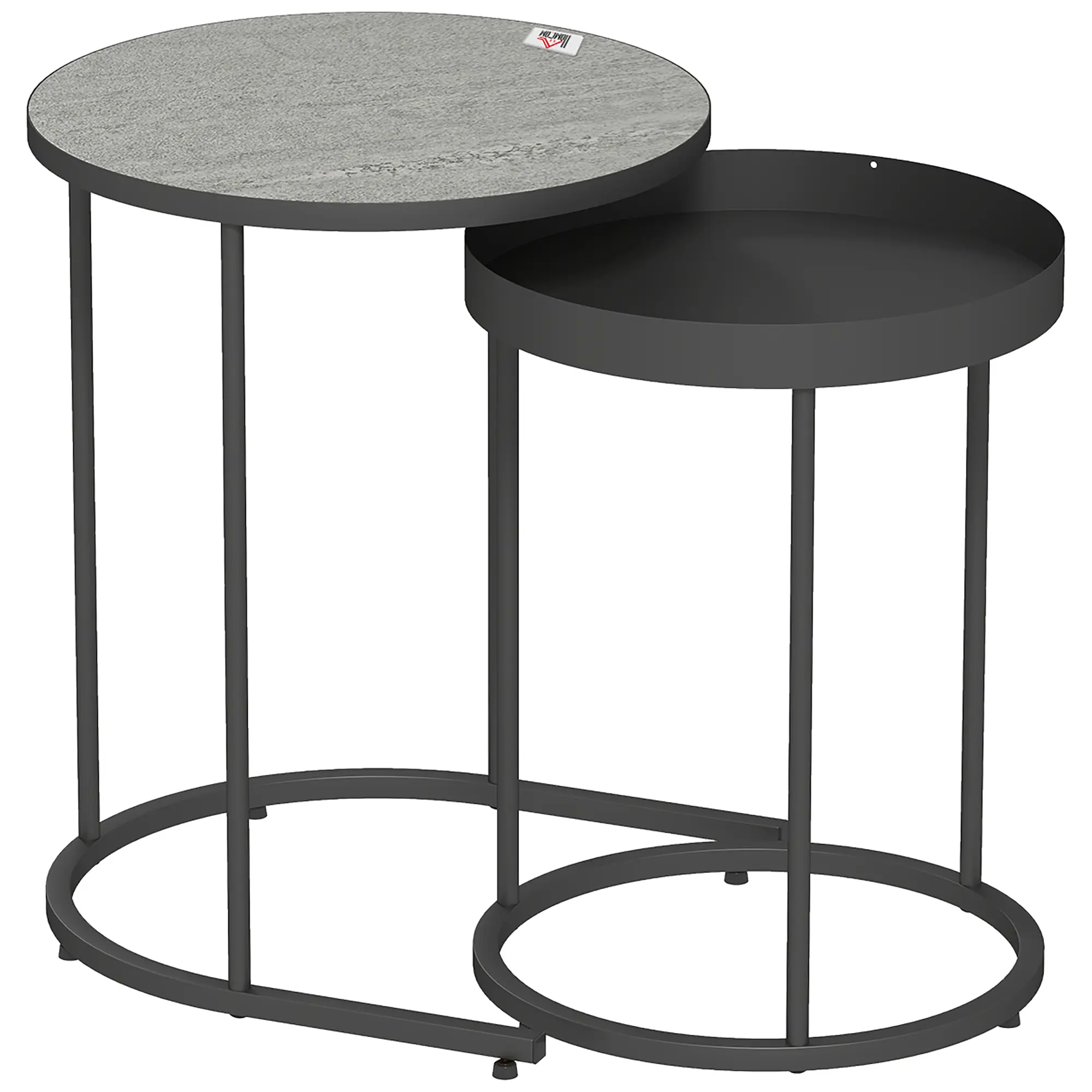 Set mese pentru reviste Homcom 83B-516V00GY (Grey/Black) - 2