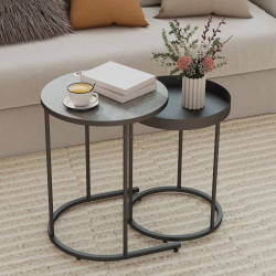 Set mese pentru reviste Homcom 83B-516V00GY (Grey/Black)