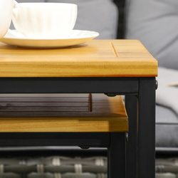 Комплект журнальных столиков Homcom 84G-079V00LR (Light Brown/Black) Thumb