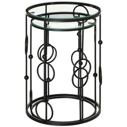 Набор журнальных столиков Homcom 833-674V00BK 36/41 cm (Black/Transparent) Thumb