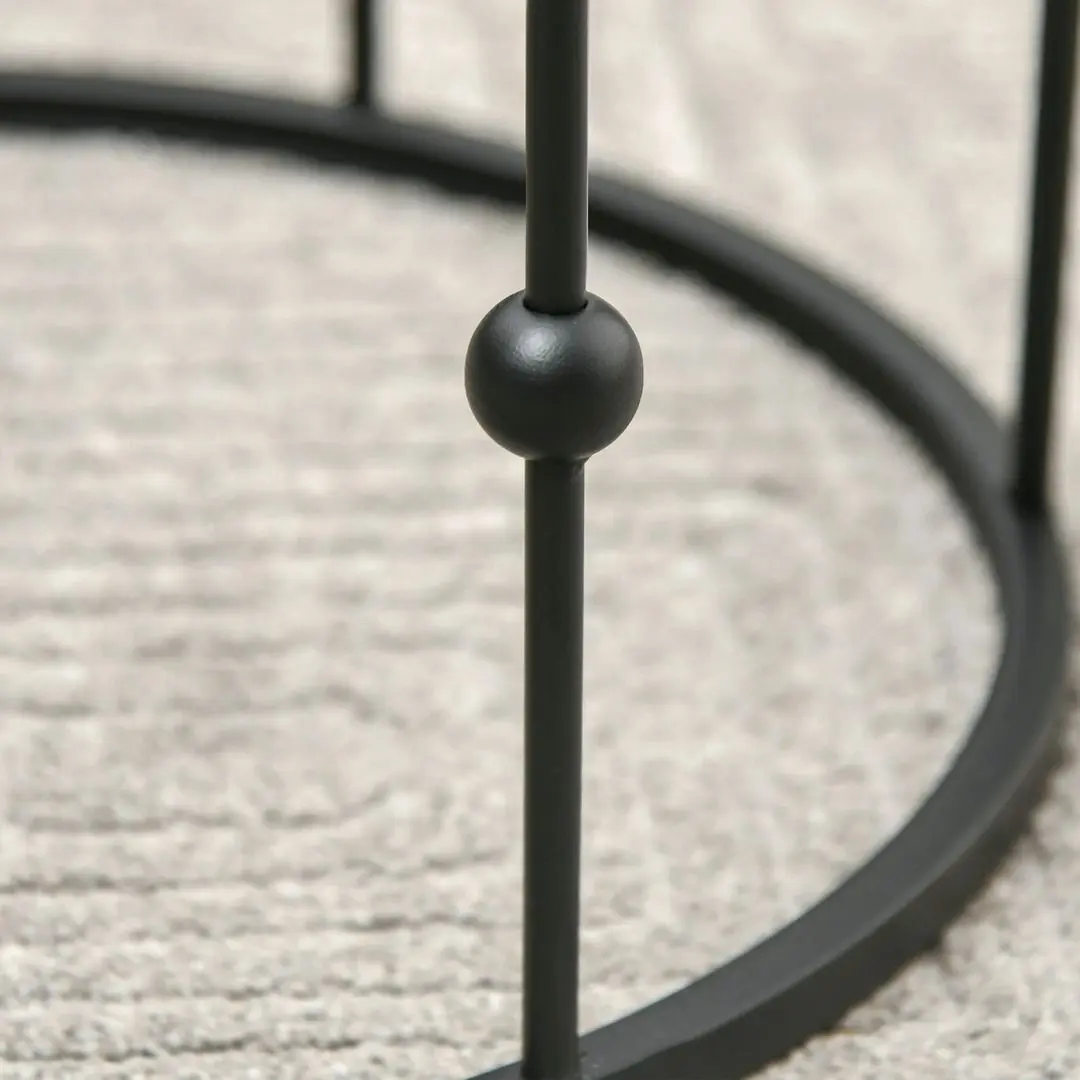 Набор журнальных столиков Homcom 833-674V00BK 36/41 cm (Black/Transparent)