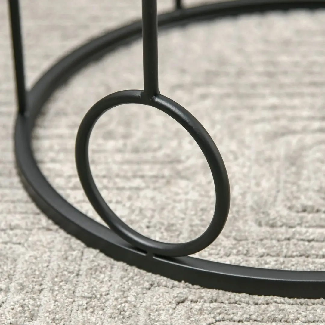 Набор журнальных столиков Homcom 833-674V00BK 36/41 cm (Black/Transparent)