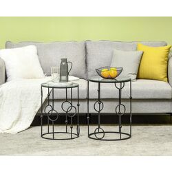 Набор журнальных столиков Homcom 833-674V00BK 36/41 cm (Black/Transparent) Thumb