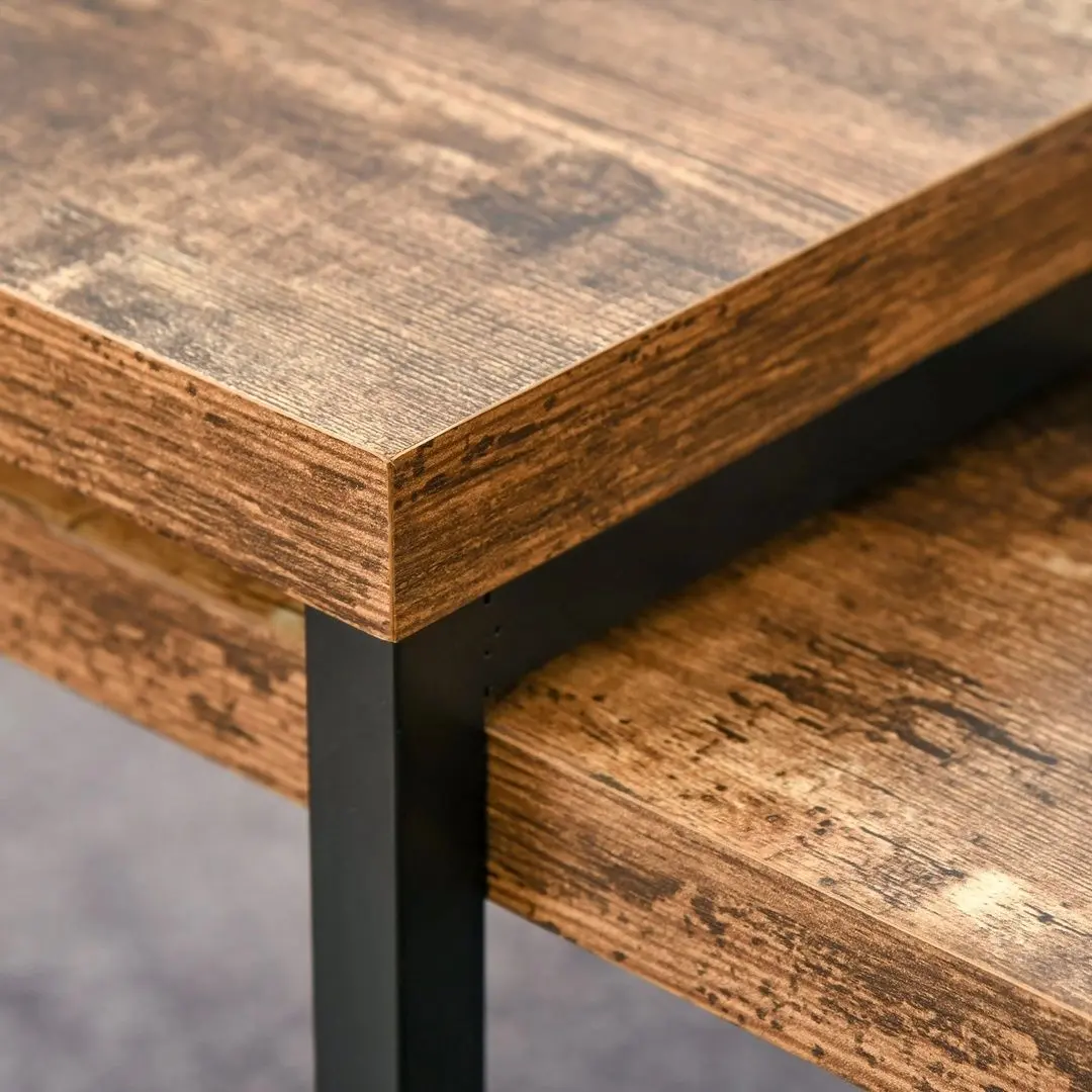 Набор журнальных столиков Homcom 839-082 (Dark Brown/Black) - 4