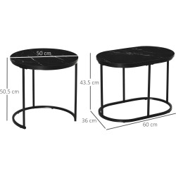 Набор журнальных столиков Homcom 839-374 (Black) Thumb