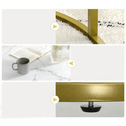 Set masute pentru reviste Homcom 839-589V00WT 59/74 cm (White/Gold) Thumb