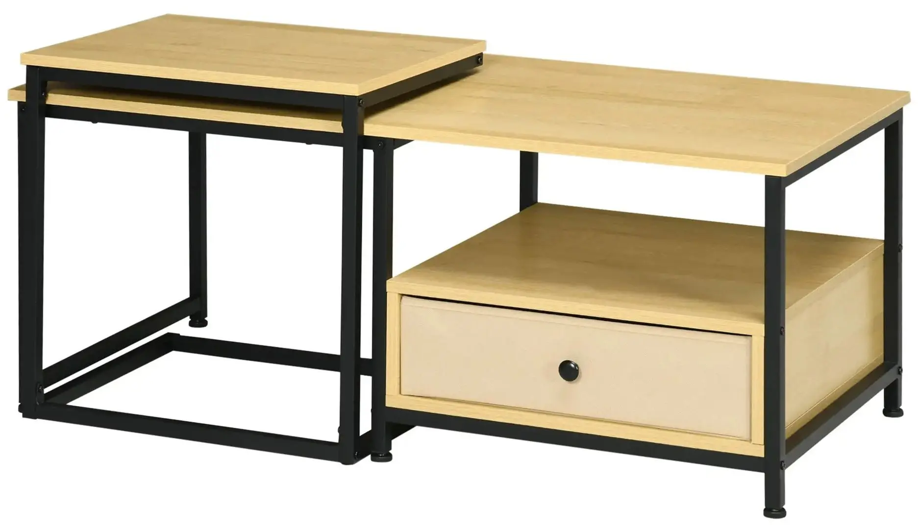 Набор журнальных столиков Homcom 839-694V00AK 110/50 cm (Natural Oak/Black) - 3