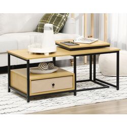 Набор журнальных столиков Homcom 839-694V00AK 110/50 cm (Natural Oak/Black) Thumb