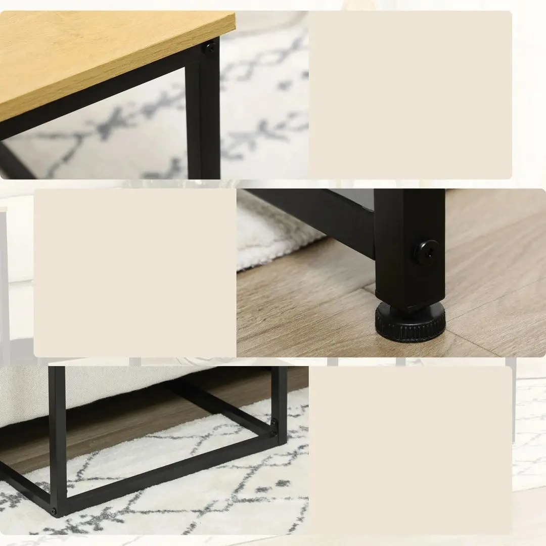 Набор журнальных столиков Homcom 839-694V00AK 110/50 cm (Natural Oak/Black) - 5