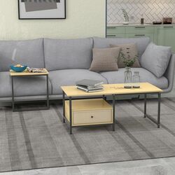 Набор журнальных столиков Homcom 839-694V00AK 110/50 cm (Natural Oak/Black) Thumb