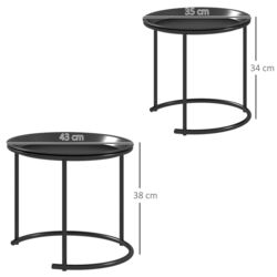 Set masute pentru reviste Homcom 839-837V00BK 43/35 cm (Black) Thumb